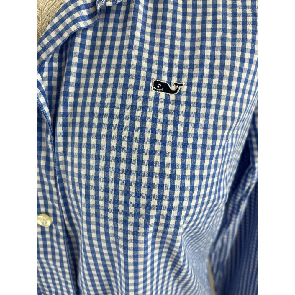 Vineyard Vines Blue Gingham Button-Down Blouse - image 3